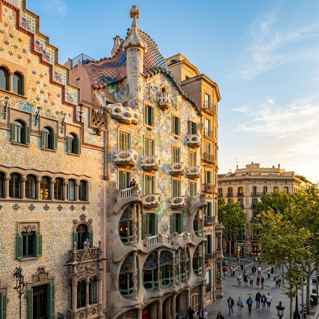 Scenic view of Barcelona, Spain