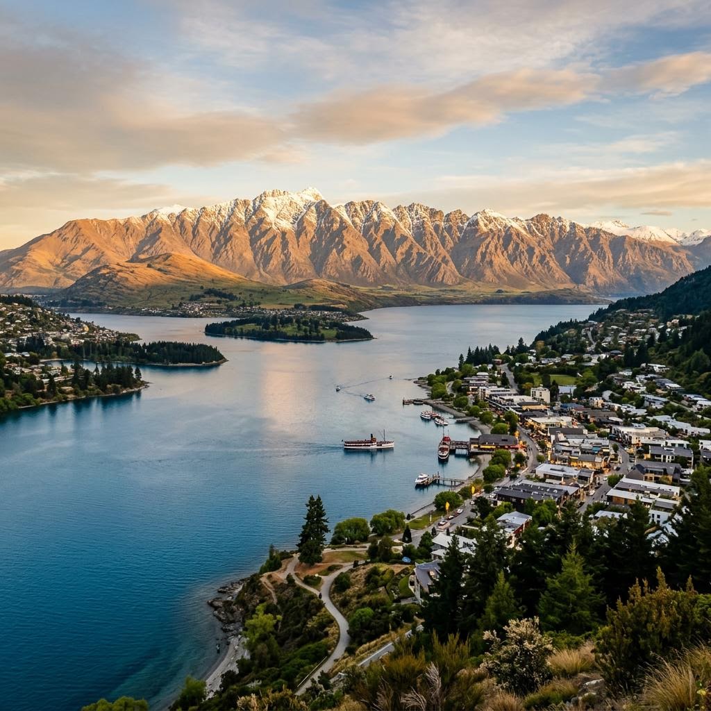 Scenic view of Queenstown, New Zealand